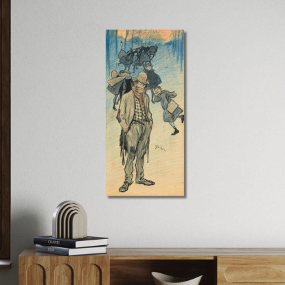 Lasciando La Scuola Théophile Alexandre Steinlen tas30 quadro stampato su tela