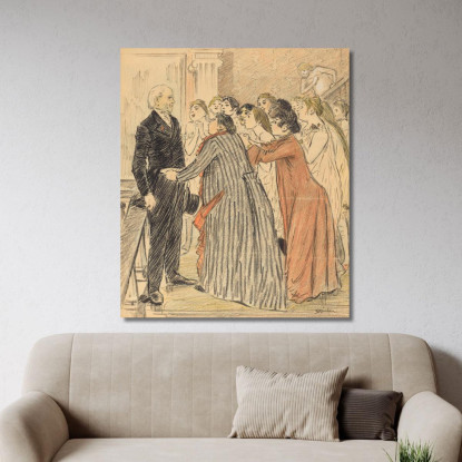 L' Aventure Du Vieux Doyen L'Avventura Del Vecchio Decano Théophile Alexandre Steinlen tas34 quadro stampato su tela