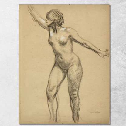 In Piedi Nudo Con Le Braccia Tese Théophile Alexandre Steinlen tas41 quadro stampato su tela