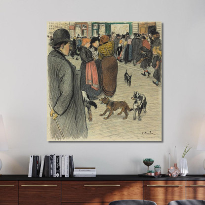 Guardando La Folla Théophile Alexandre Steinlen tas57 quadro stampato su tela