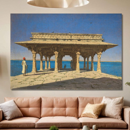Serata Su Un Lago. Un Padiglione Sull'Argine Di Marmo A Rajnagar Principato Di Udaipur Vasily Vereshchagin vvr19 quadro stampat