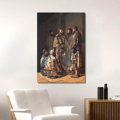 Politici Nel Negozio Di Oppio. Taskent Vasily Vereshchagin vvr41 quadro stampato su tela