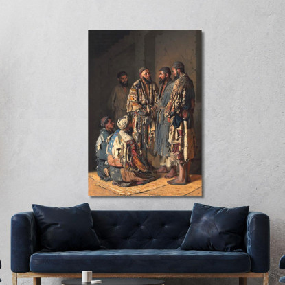 Politici Nel Negozio Di Oppio. Taskent Vasily Vereshchagin vvr41 quadro stampato su tela