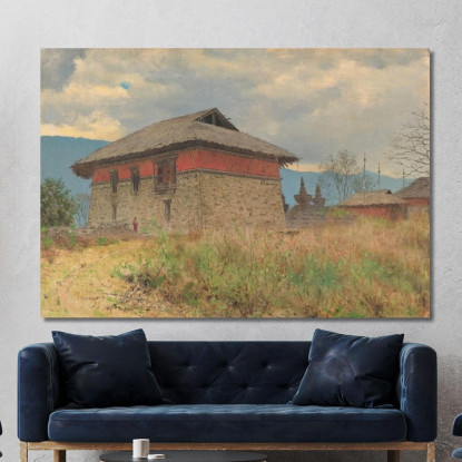 Il Tempio Principale Del Monastero Di Tassiding. Sikkim Vasily Vereshchagin vvr62 quadro stampato su tela