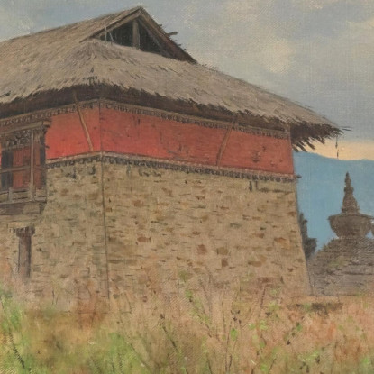 Il Tempio Principale Del Monastero Di Tassiding. Sikkim Vasily Vereshchagin vvr62 quadro stampato su tela