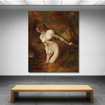 Musidora La Bagnante Alla Brezza Dubbiosa Allarmata-- William Etty wet14 quadro stampato su tela
