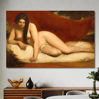 Nudo Sdraiato William Etty wet23 quadro stampato su tela