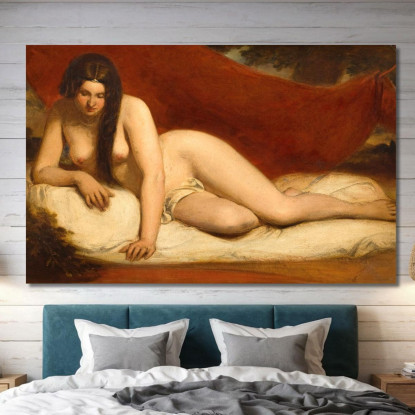 Nudo Sdraiato William Etty wet23 quadro stampato su tela