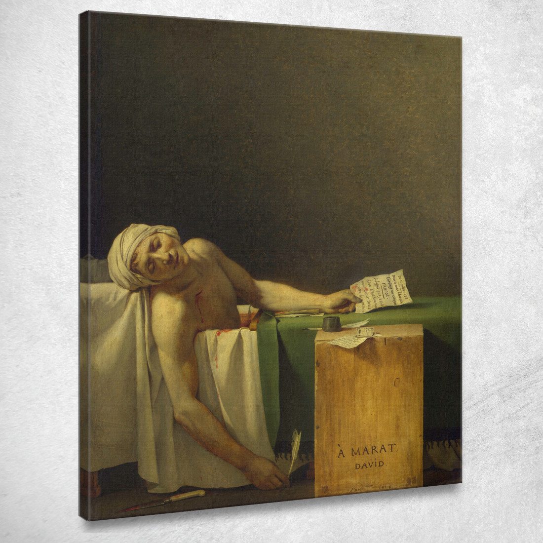 Marat Assassinato Nel 1793 Jacques Louis David jld18 quadro stampato su tela