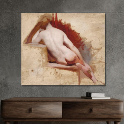 Studio Di Nudo Femminile Seduto William Etty wet27 quadro stampato su tela