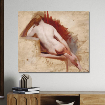 Studio Di Nudo Femminile Seduto William Etty wet27 quadro stampato su tela