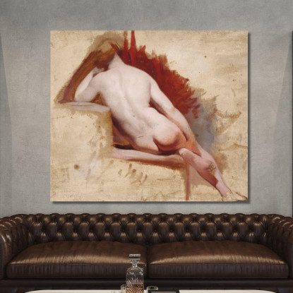 Studio Di Nudo Femminile Seduto William Etty wet27 quadro stampato su tela