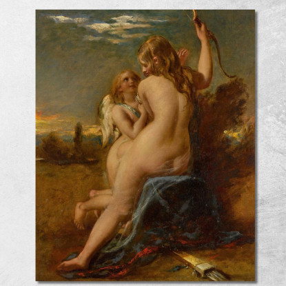 Venere Libera Cupido Dal Suo Arco William Etty wet46 quadro stampato su tela