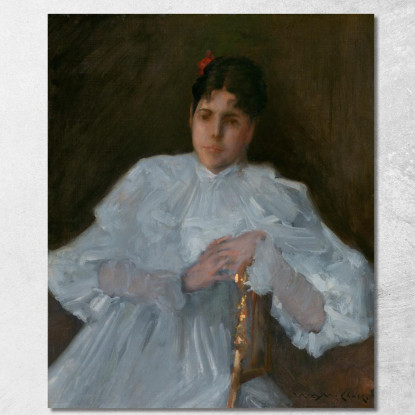 Ragazza In Bianco William Merritt Chase wmc23 quadro stampato su tela