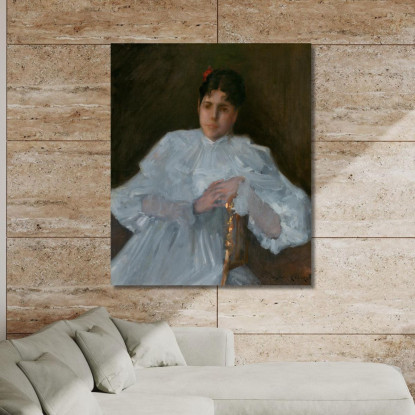 Ragazza In Bianco William Merritt Chase wmc23 quadro stampato su tela