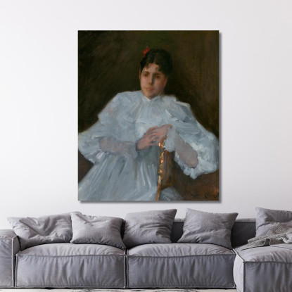 Ragazza In Bianco William Merritt Chase wmc23 quadro stampato su tela