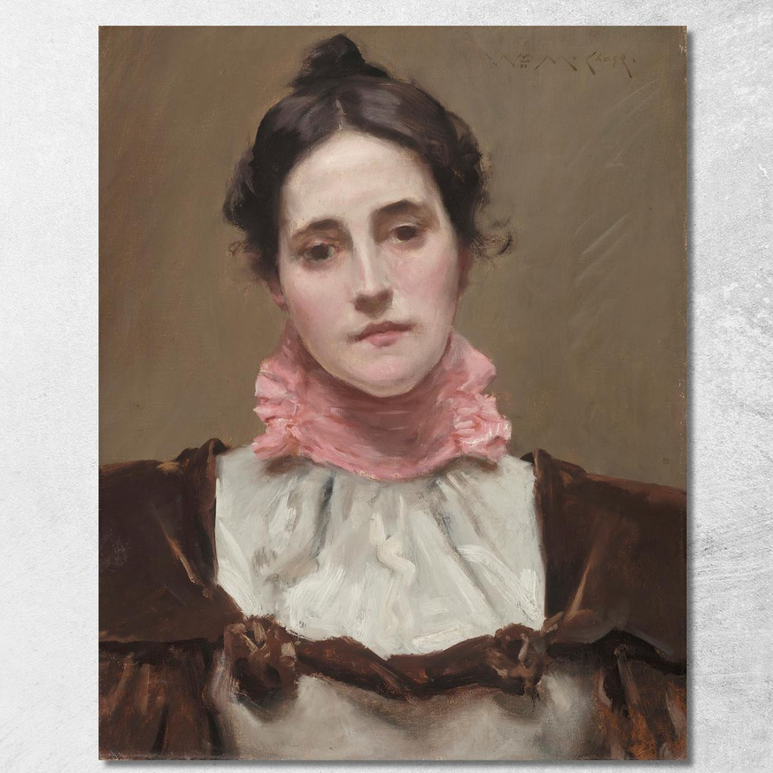 La Signora William Merritt Chase William Merritt Chase wmc45 quadro stampato su tela