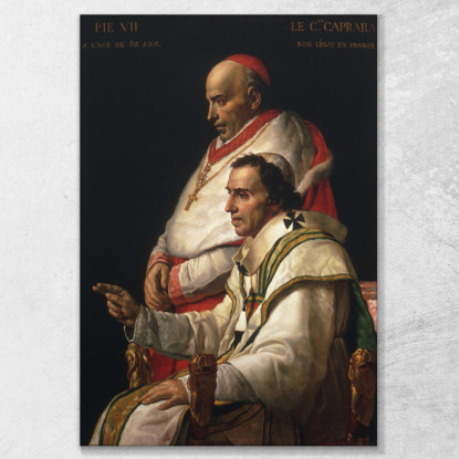 Ritratto Di Papa Pio Vii E Del Cardinale Caprara Jacques Louis David jld26 quadro stampato su tela
