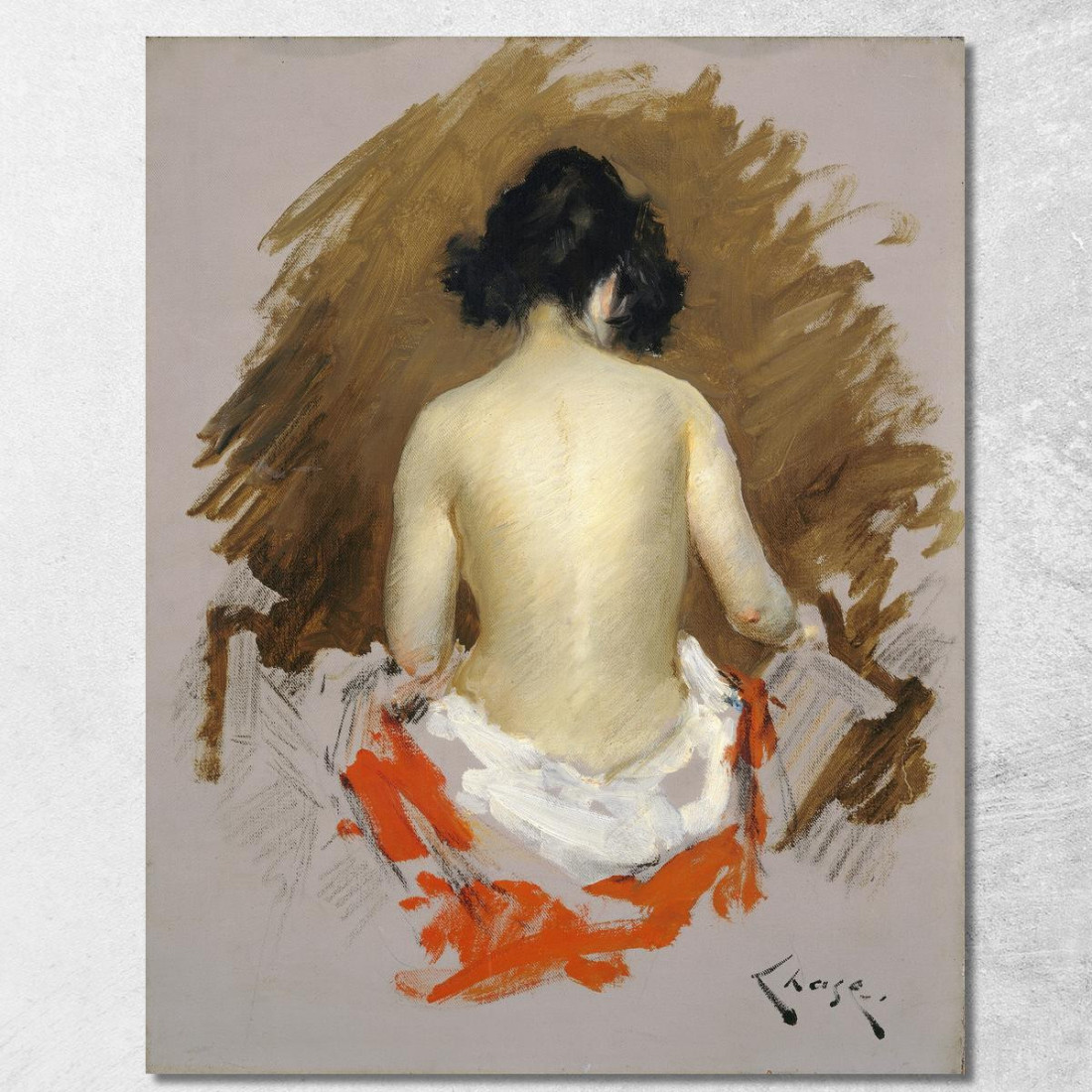 Nudo William Merritt Chase wmc47 quadro stampato su tela
