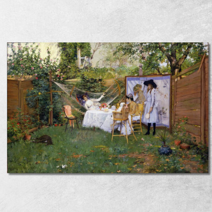 Colazione All'Aria Aperta William Merritt Chase wmc48 quadro stampato su tela
