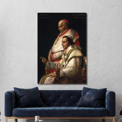 Ritratto Di Papa Pio Vii E Del Cardinale Caprara Jacques Louis David jld26 quadro stampato su tela