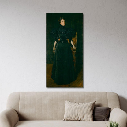 Ritratto Di Una Signora In Nero William Merritt Chase wmc54 quadro stampato su tela