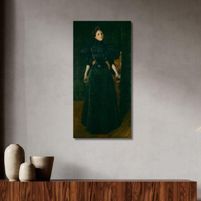 Ritratto Di Una Signora In Nero William Merritt Chase wmc54 quadro stampato su tela