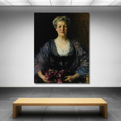 Ritratto Di Matilda Herbert Lloyd 1855-1945 William Merritt Chase wmc60 quadro stampato su tela