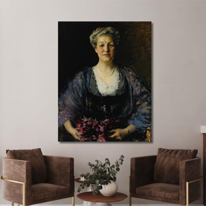 Ritratto Di Matilda Herbert Lloyd 1855-1945 William Merritt Chase wmc60 quadro stampato su tela