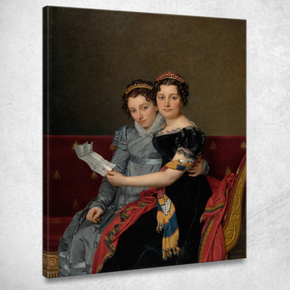 Ritratto Delle Sorelle Zenaide E Carlotta Bonaparte Jacques Louis David jld29 quadro stampato su tela