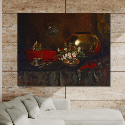 Ciotola In Ottone Con Natura Morta William Merritt Chase wmc76 quadro stampato su tela