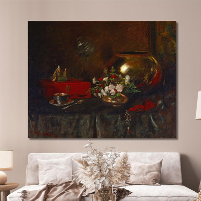 Ciotola In Ottone Con Natura Morta William Merritt Chase wmc76 quadro stampato su tela