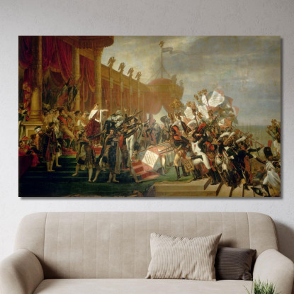 L'Esercito Presta Giuramento All'Imperatore Dopo La Distribuzione Delle Aquile Jacques Louis David jld33 quadro stampato su tela