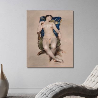 Senza Titolo Nudo Che Riposa Su Una Sedia William Merritt Chase wmc106 quadro stampato su tela