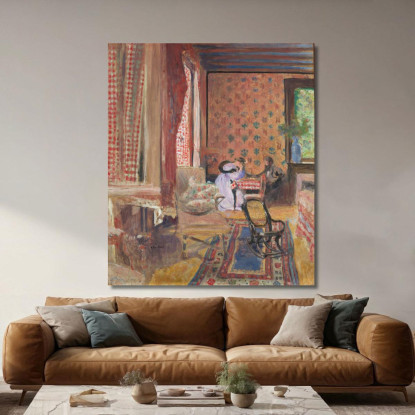 Al Gioco Da Tavolo Édouard Vuillard evu6 quadro stampato su tela