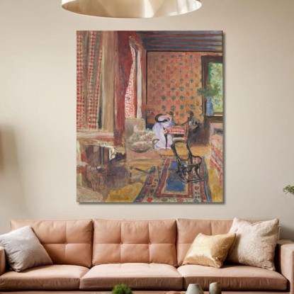 Al Gioco Da Tavolo Édouard Vuillard evu6 quadro stampato su tela