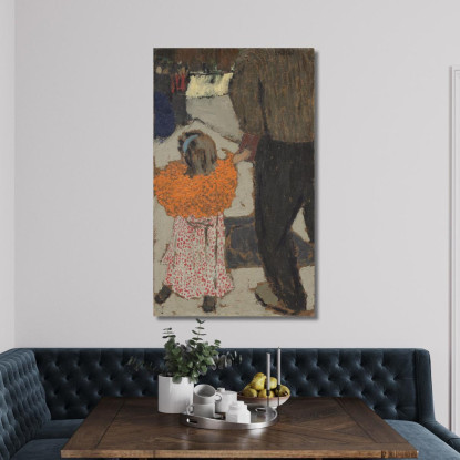 Bambino Che Indossa Una Sciarpa Rossa Édouard Vuillard evu17 quadro stampato su tela