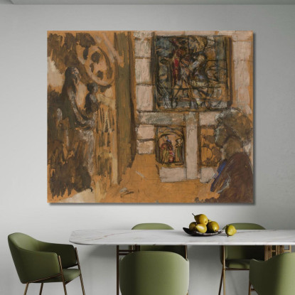 La Sala Del Medioevo Al Museo Delle Arti Decorative Édouard Vuillard evu57 quadro stampato su tela