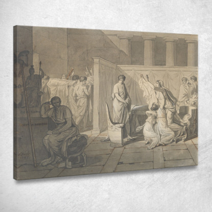I Littori Portano A Bruto I Corpi Dei Suoi Figli Jacques Louis David jld44 quadro stampato su tela
