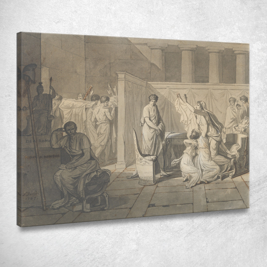 I Littori Portano A Bruto I Corpi Dei Suoi Figli Jacques Louis David jld44 quadro stampato su tela