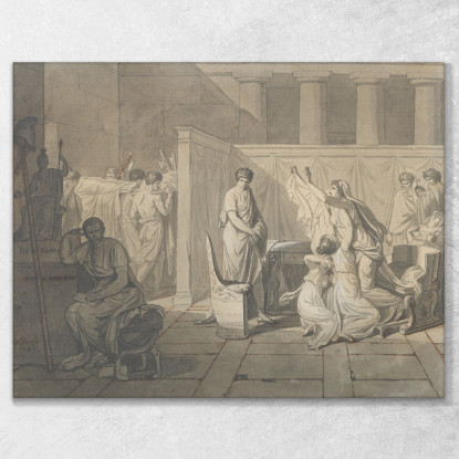 I Littori Portano A Bruto I Corpi Dei Suoi Figli Jacques Louis David jld44 quadro stampato su tela