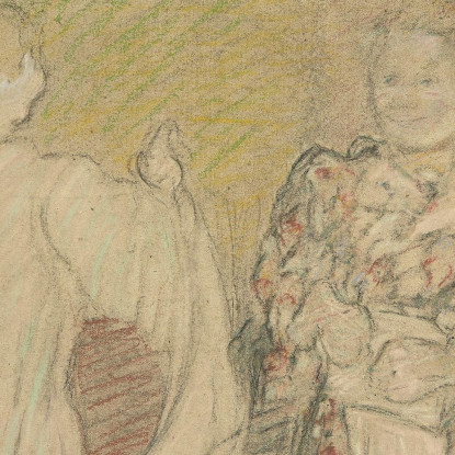 Madame Vuillard Conversa Con Una Giovane Ragazza Édouard Vuillard evu109 quadro stampato su tela