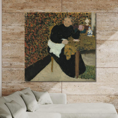 Madame Vuillard Con Una Tazza Rosa Édouard Vuillard evu114 quadro stampato su tela