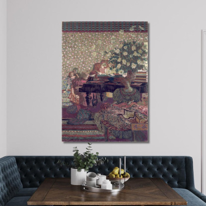 Personaggi In Un Interno. Musica Édouard Vuillard evu131 quadro stampato su tela