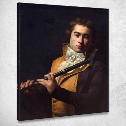 Ritratto Del Flautista François Devienne Jacques Louis David jld53 quadro stampato su tela
