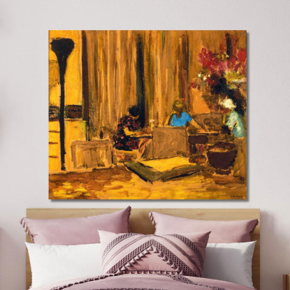 La Sala Da Biliardo Al Castello Di Clayes Édouard Vuillard evu156 quadro stampato su tela