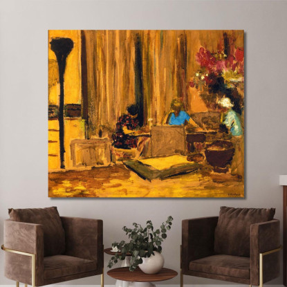 La Sala Da Biliardo Al Castello Di Clayes Édouard Vuillard evu156 quadro stampato su tela