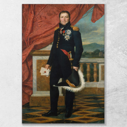 Ritratto Del Politico E Soldato Francese Étienne Maurice Gérard Jacques Louis David jld54 quadro stampato su tela