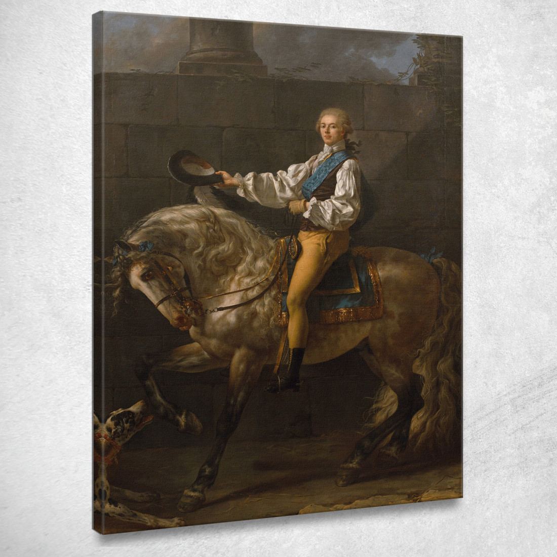 Ritratto Equestre Di Stanislaw Kostka Potocki Jacques Louis David jld57 quadro stampato su tela