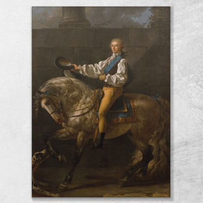 Ritratto Equestre Di Stanislaw Kostka Potocki Jacques Louis David jld57 quadro stampato su tela